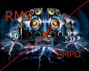 Ilustração de potencia de som RMS x PMPO